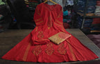 Cotton Rust Romance Kurta With Pant And Dupatta Set