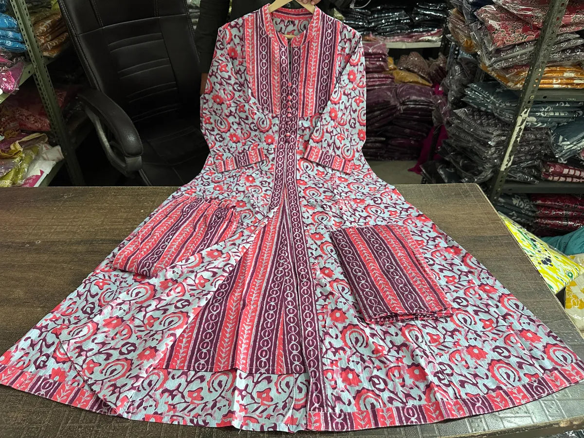 Gulnar Block Print Anarkali Set