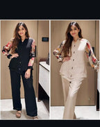 Taj Cotton Co-Ord Set with Fox Georgette Sleeves