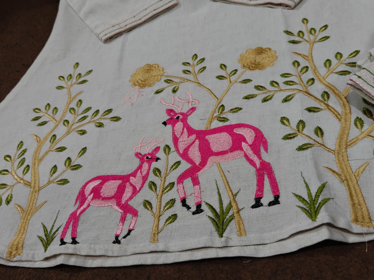 Forest Muse Cotton Flex Embroidered Co-Ord Set