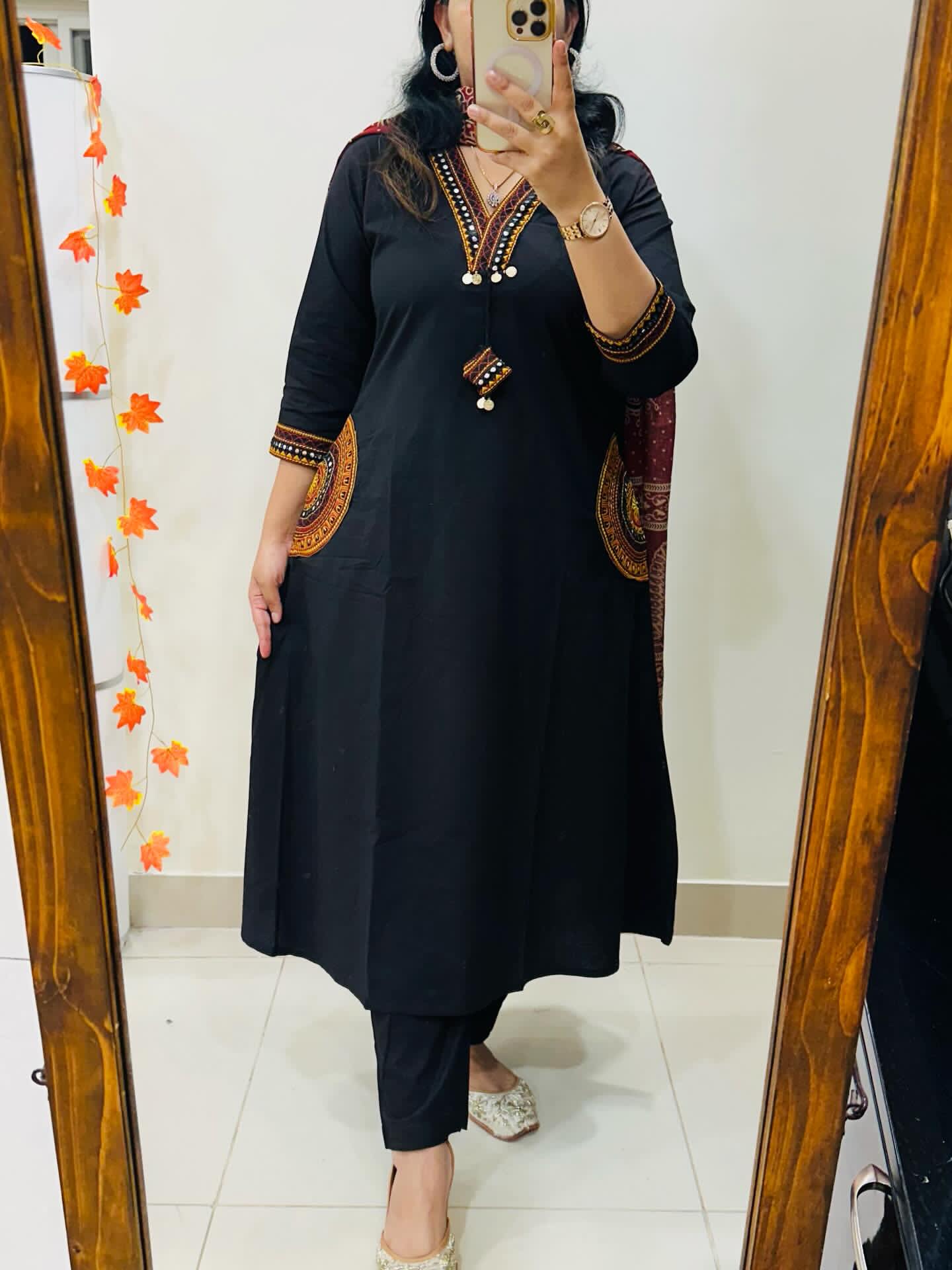 Premium Heavy Dabu Cotton A-Line Suit Set