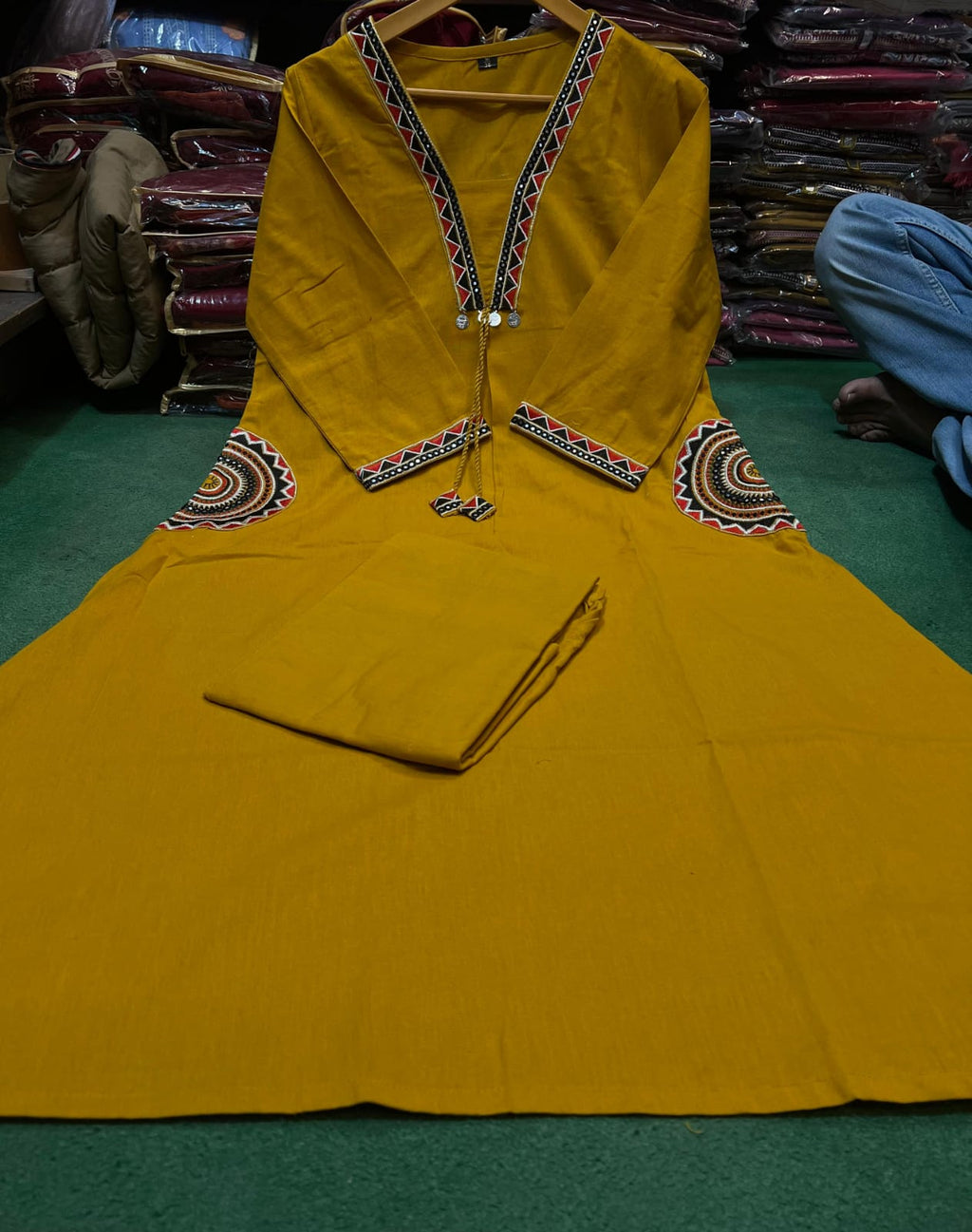 Elysian Embroidered Cotton Flex Kurti Plazo Set