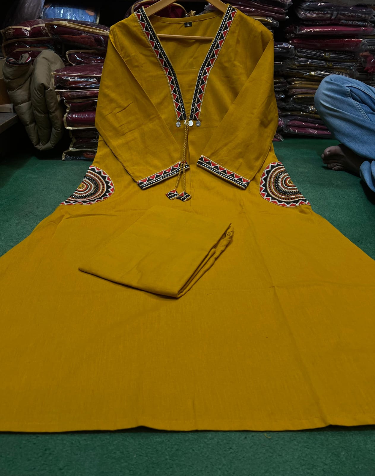 Elysian Embroidered Cotton Flex Kurti Plazo Set