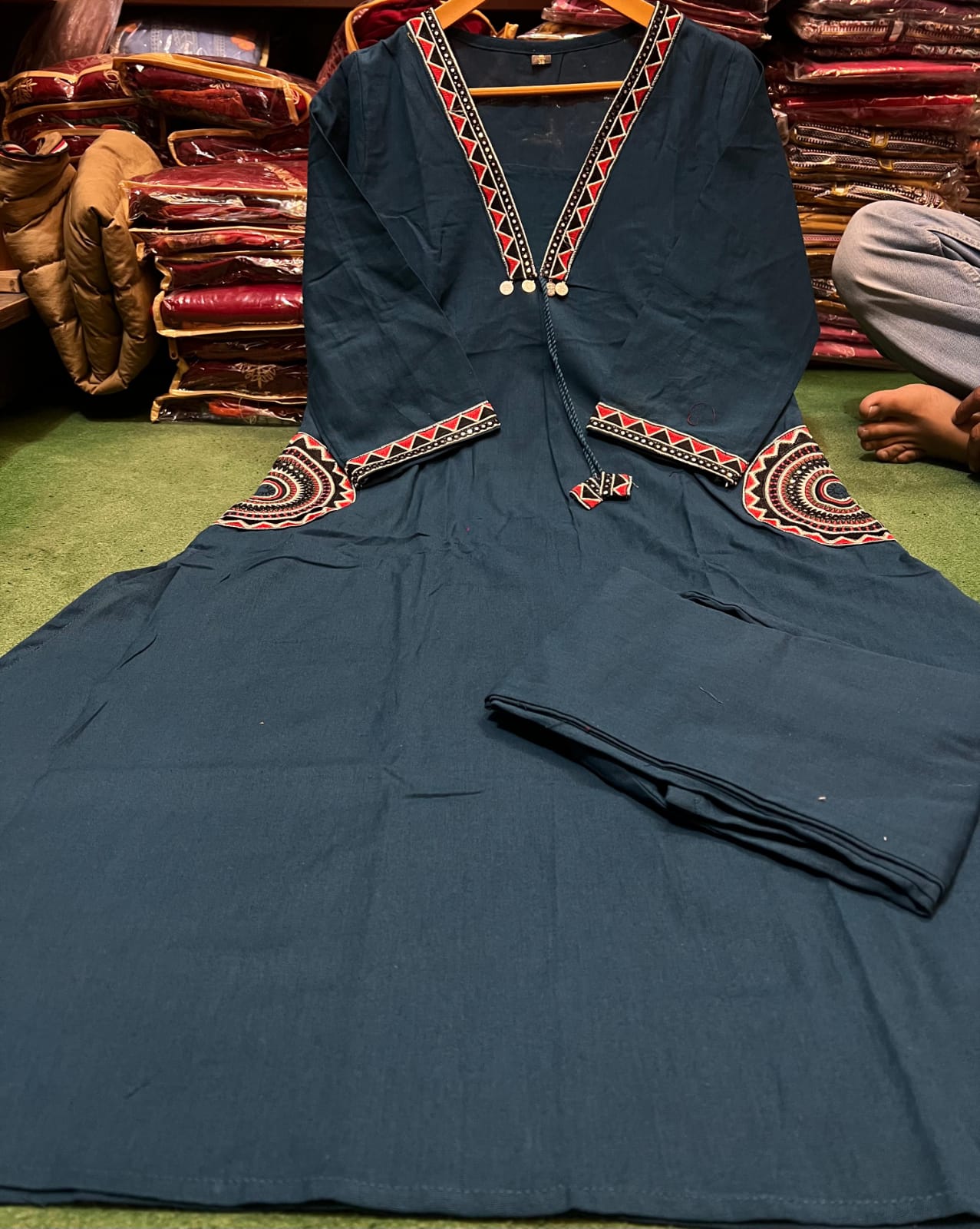 Elysian Embroidered Cotton Flex Kurti Plazo Set