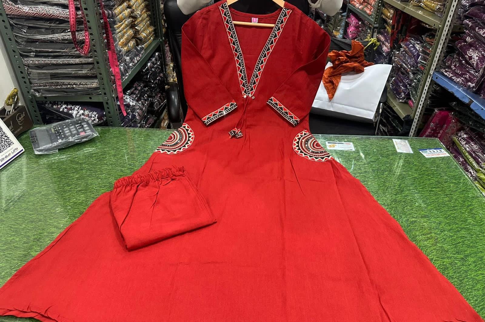 Elysian Embroidered Cotton Flex Kurti Plazo Set