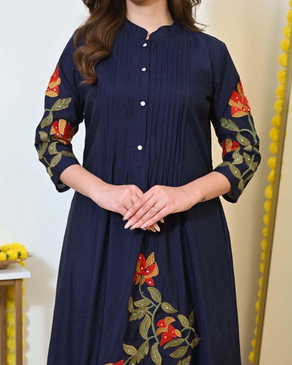 Pure Cotton Pintex Embroidered Kurti pant set