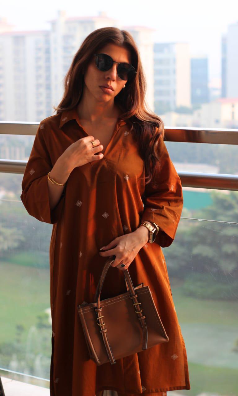 Premium Taj Cotton Kurti Pant Set – Winter Edit