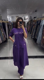 Ziya Cotton Slub Mirror Work Co-Ord Set