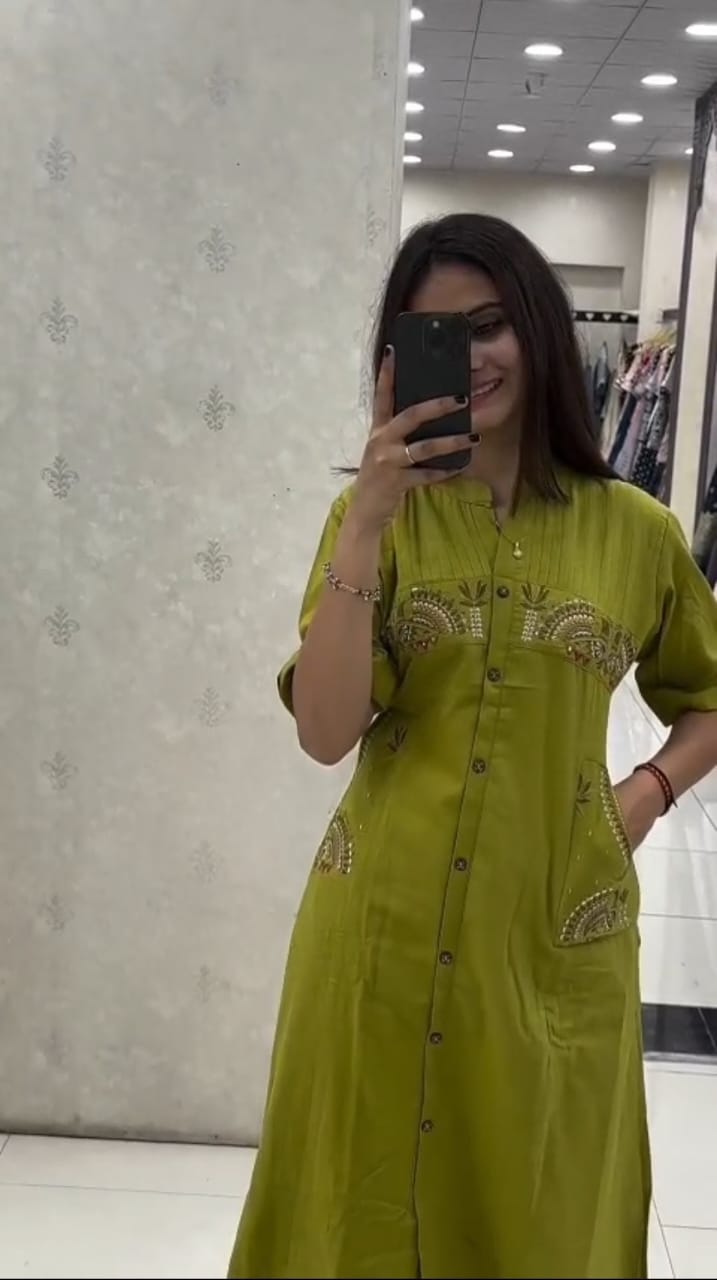 Ziya Cotton Slub Mirror Work Co-Ord Set