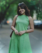 Elara Pure Cotton Slub Sleeveless Kurta Palazzo Set