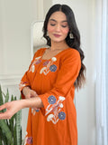 Amber Bloom Embroidered Cotton Slub Co-ord Set