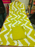 Sunlit Chevron Zigzag Cotton Kurti Pant Set