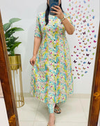 Meadow Paisley Cotton Kurti Pant Set