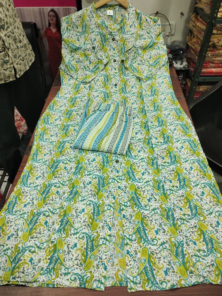 Meadow Paisley Cotton Kurti Pant Set