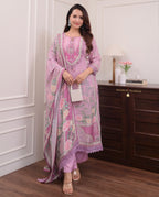 Lilac Whisper Muslin Pakistani Suit Set