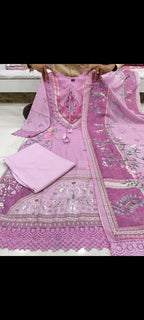 Lilac Whisper Muslin Pakistani Suit Set