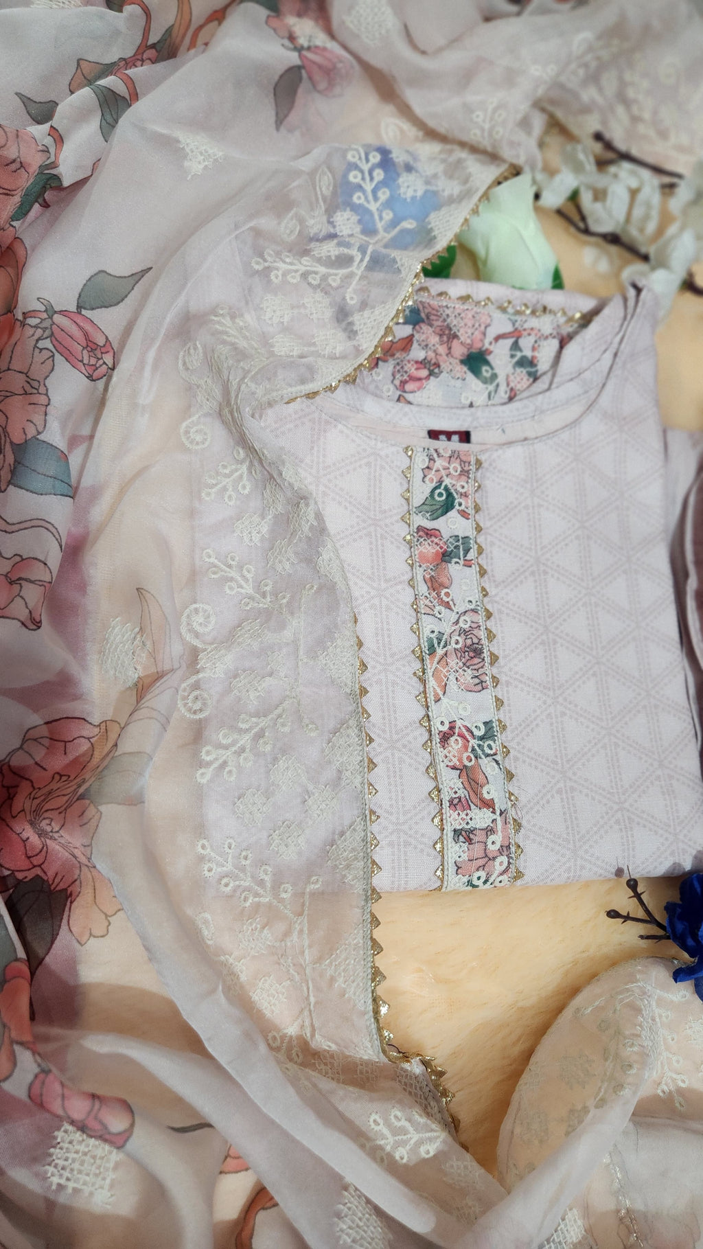 White Lily Elegance Designer Kurti Set