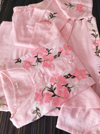Blush Bloom Cotton Slub Embroidered Suit Set