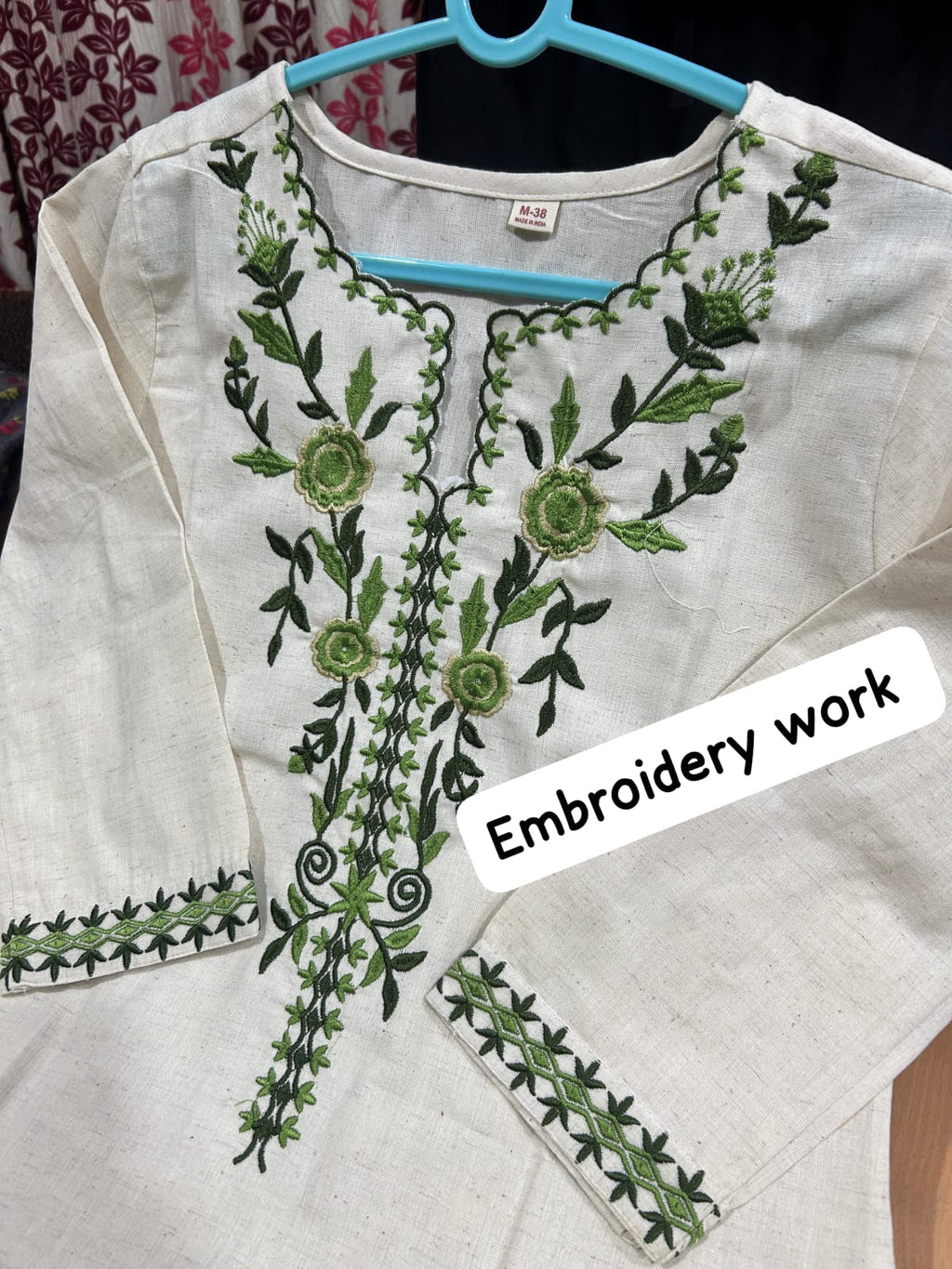 Ivory Aura Handloom Embroidered Cotton Flex Suit Set