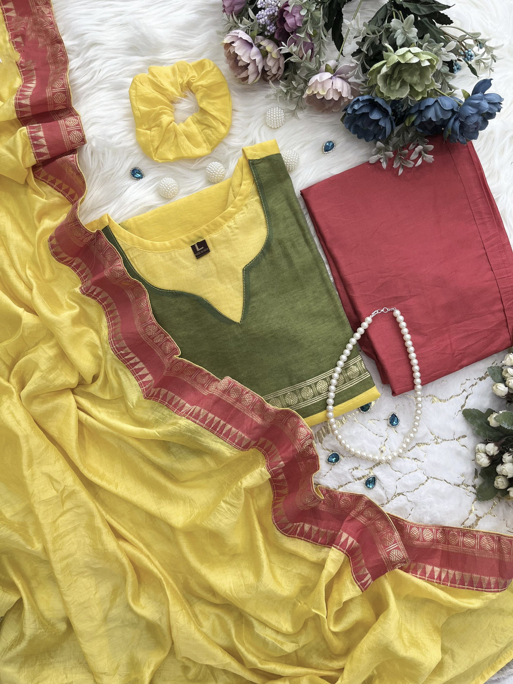 Varanika Kanchi Cotton Zari Woven Suit Set