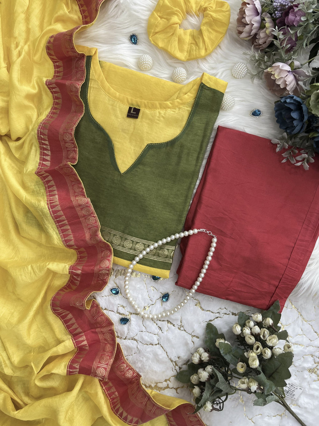 Varanika Kanchi Cotton Zari Woven Suit Set