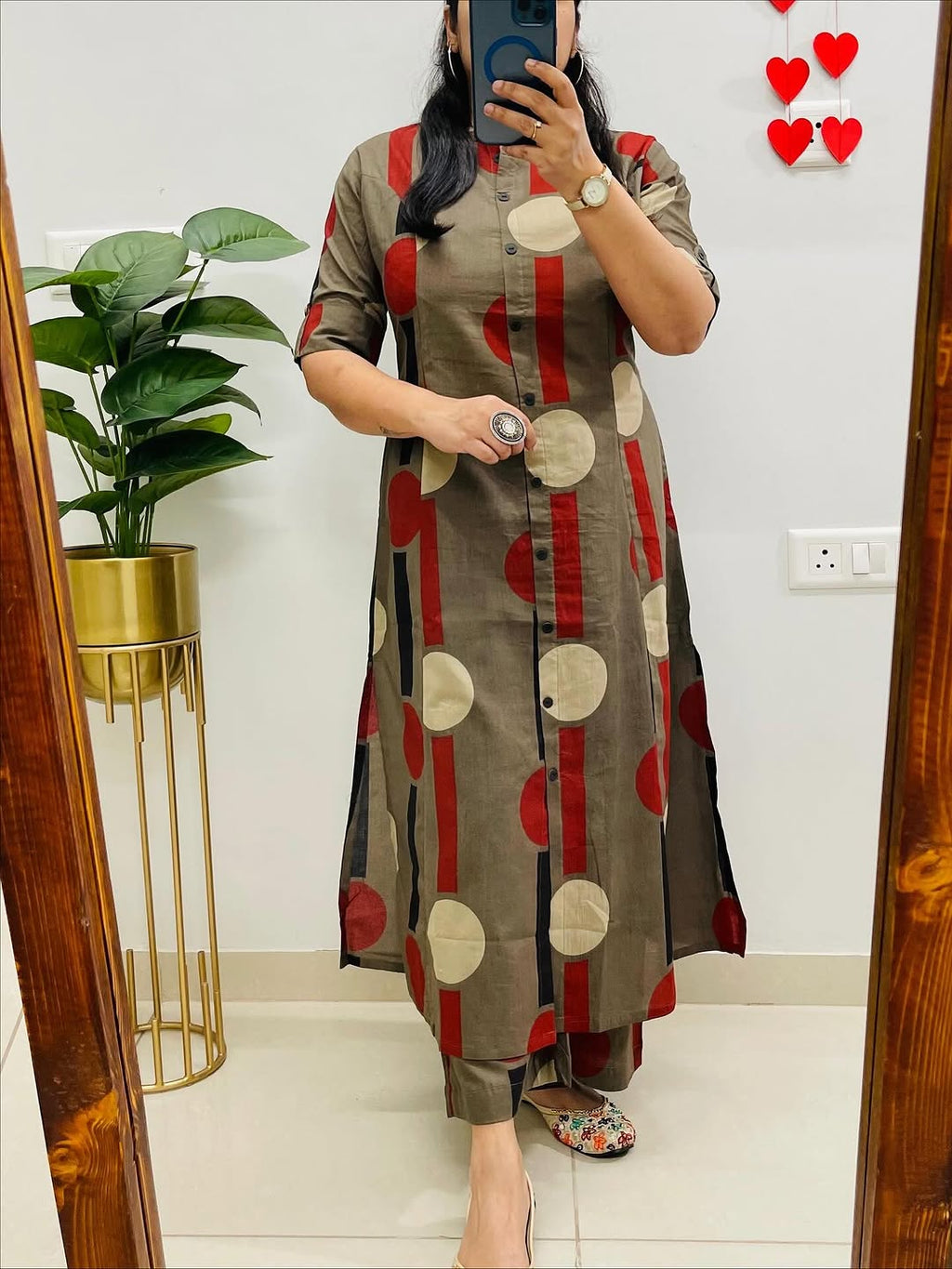 Mocha Bloom Fine Cotton Co-Ord Set