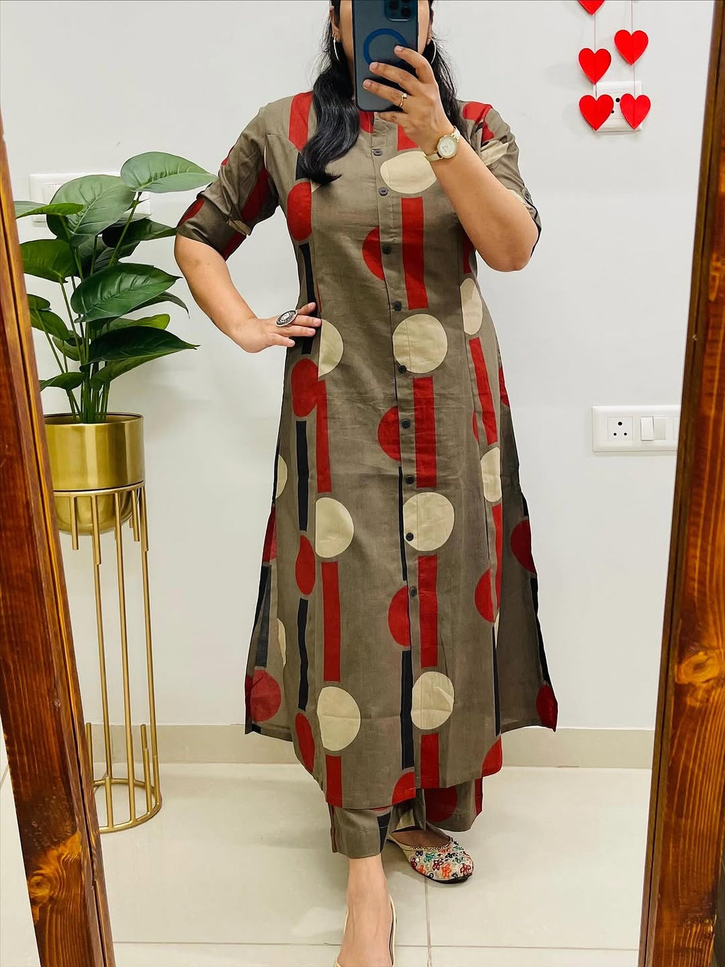 Mocha Bloom Fine Cotton Co-Ord Set