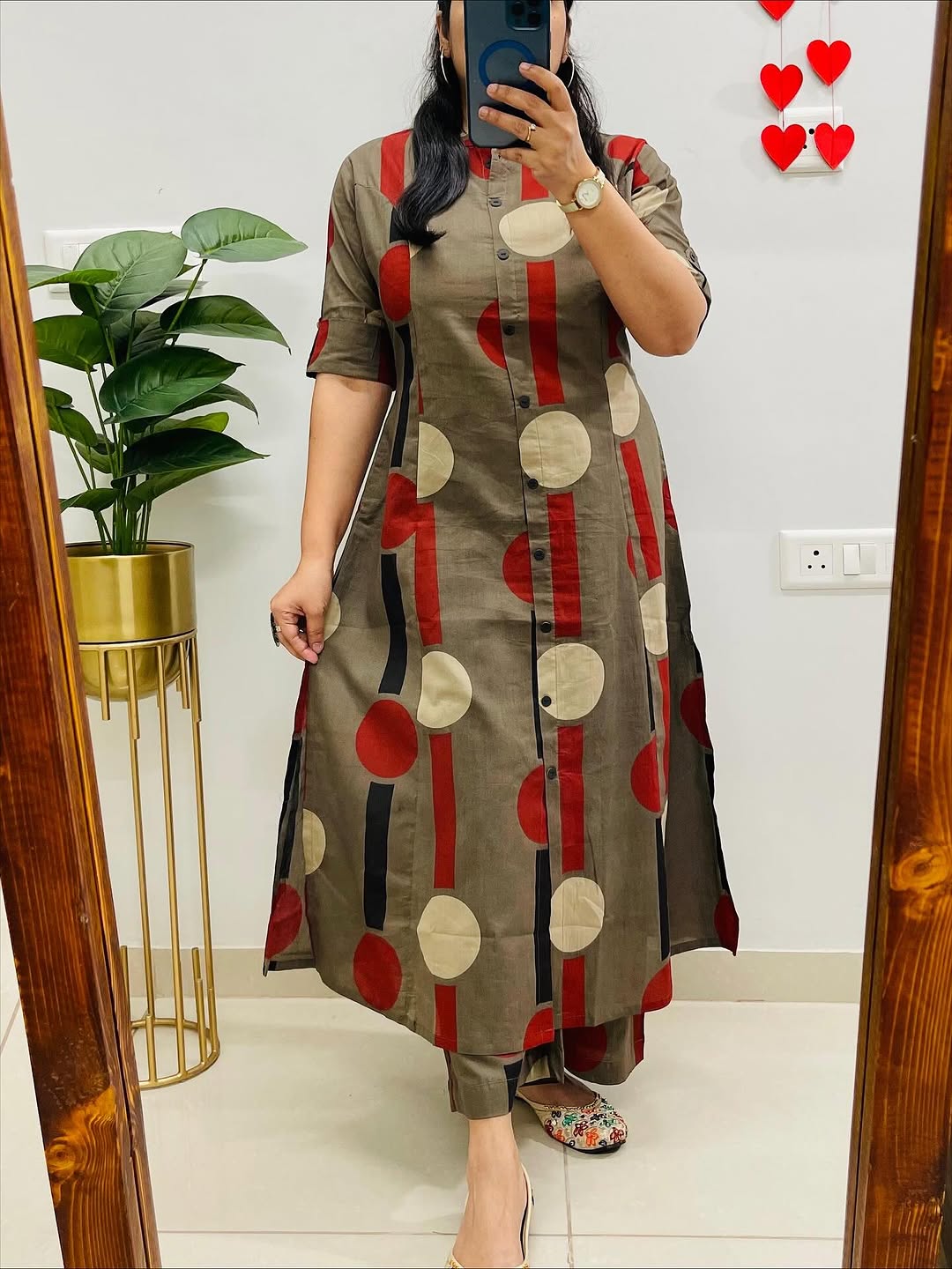 Mocha Bloom Fine Cotton Co-Ord Set