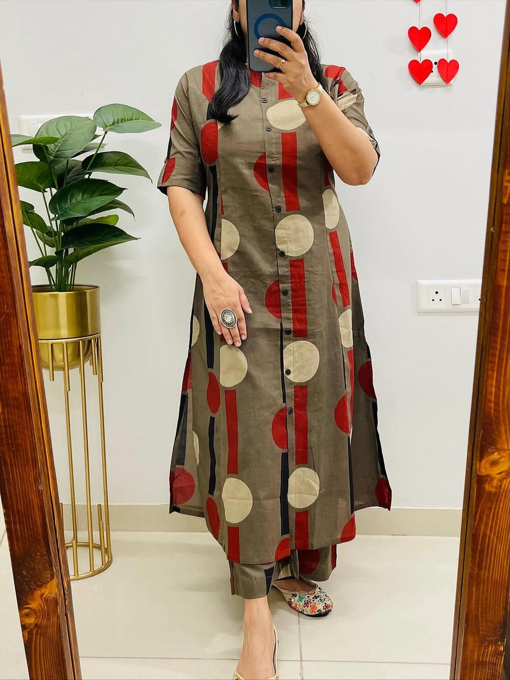 Mocha Bloom Fine Cotton Co-Ord Set