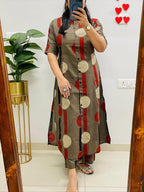 Mocha Bloom Fine Cotton Co-Ord Set