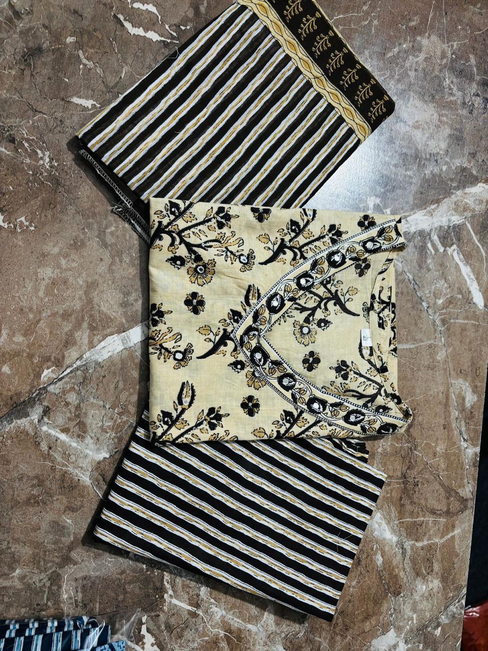 Panchalu Ivory Adda Embroidered Cotton Suit Set