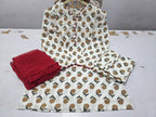 Elegant Bloom Cotton Kurta Palazzo Set with Najneen Dupatta
