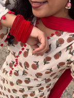 Elegant Bloom Cotton Kurta Palazzo Set with Najneen Dupatta