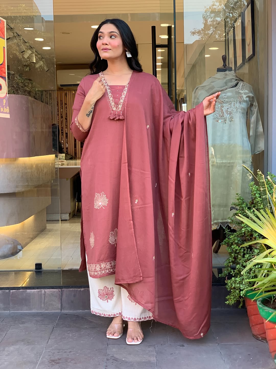 Zarika Floral Embroidery Suit Set