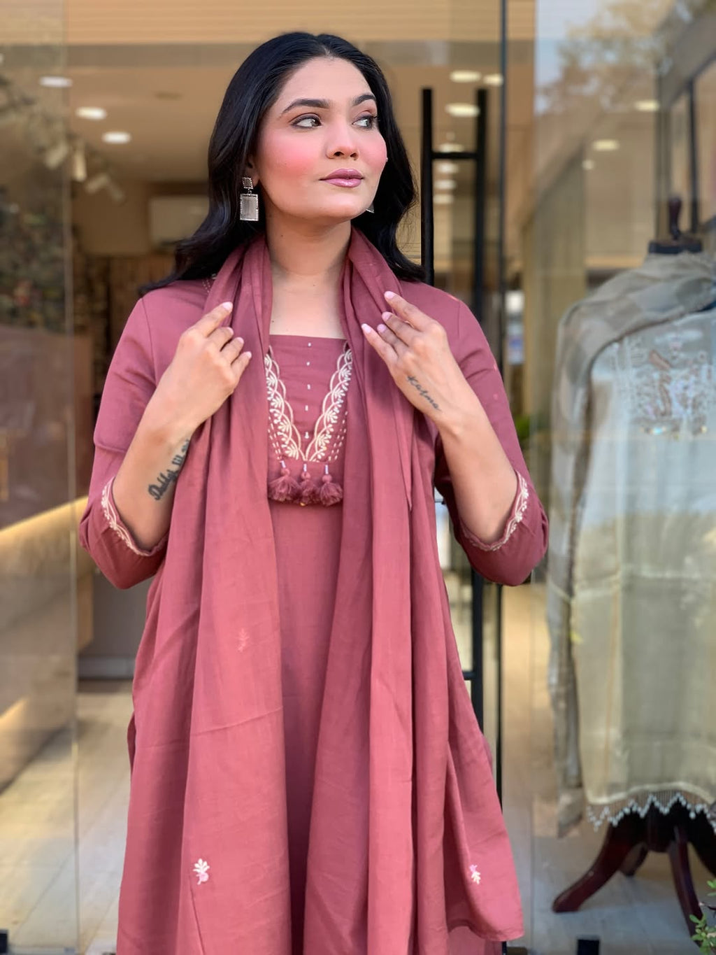 Zarika Floral Embroidery Suit Set