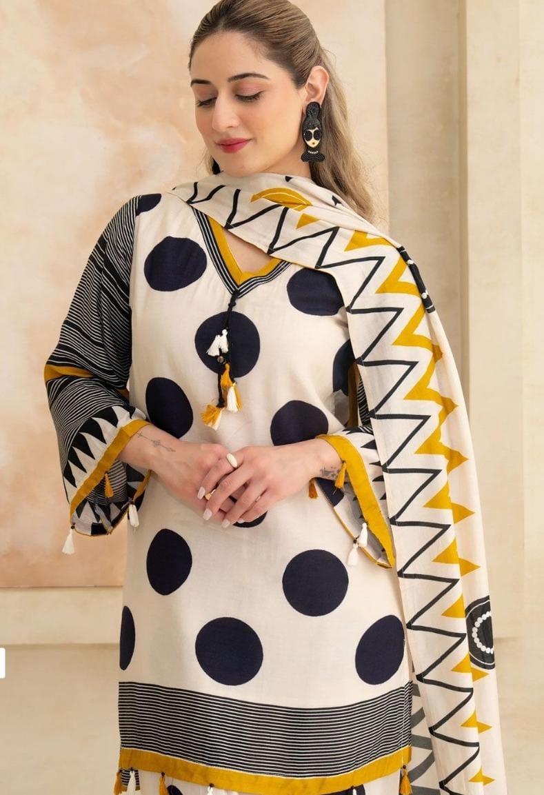 Pure Cotton Printed Patiala Suit Set for Women with Dupatta | Designer 3-Piece Suit