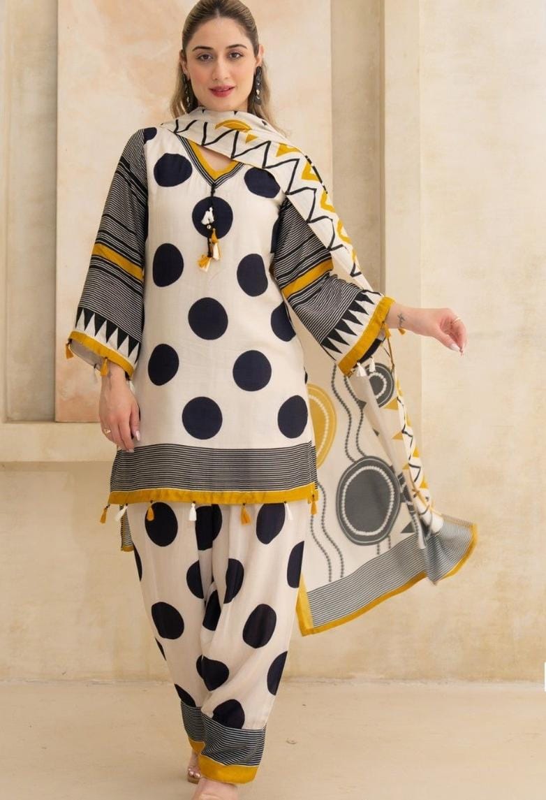 Pure Cotton Printed Patiala Suit Set for Women with Dupatta | Designer 3-Piece Suit