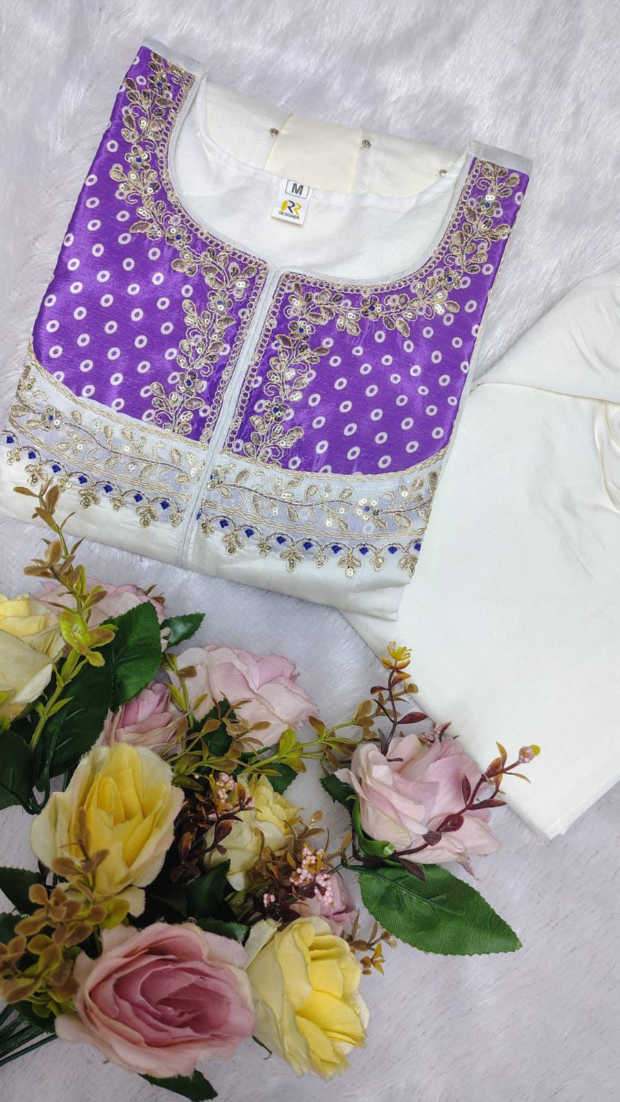 Elegance Roman Silk Embroidered Co-Ord Set