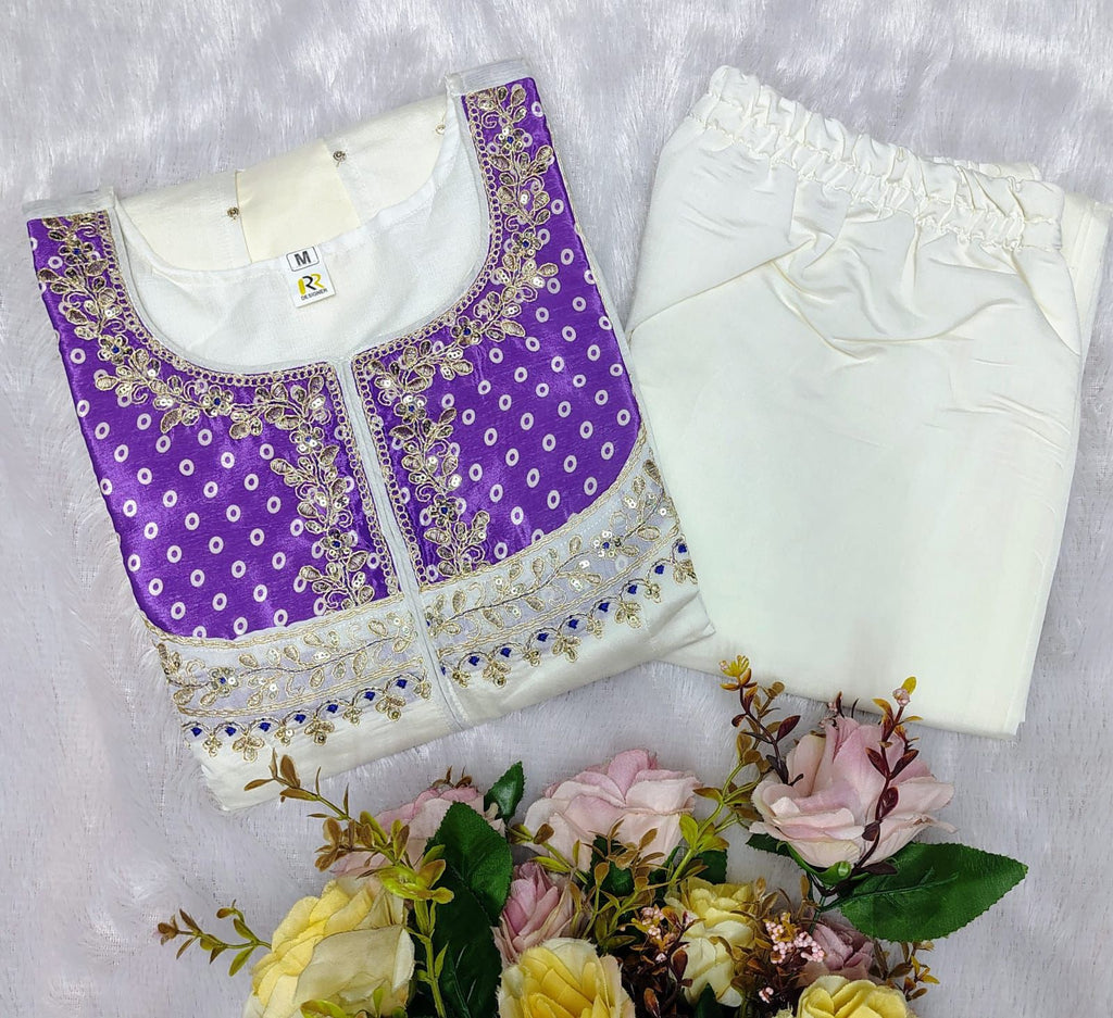 Elegance Roman Silk Embroidered Co-Ord Set