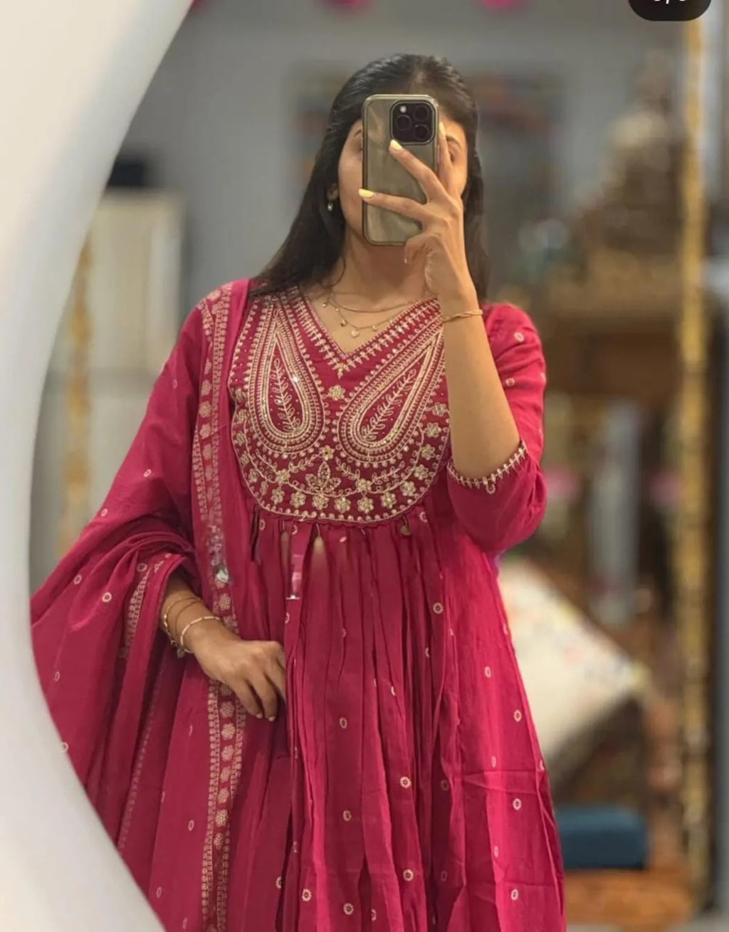 Gulnaar Royal Anarkali Set – Premium Cotton Festive Edition (3-Piece)