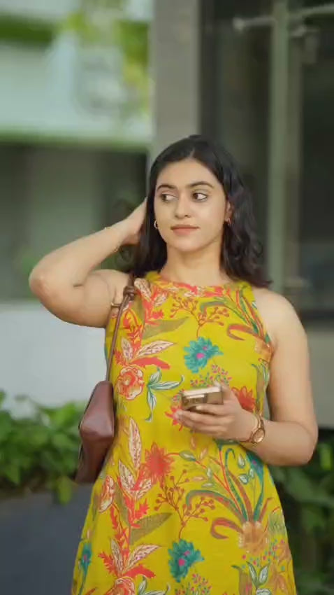 Gulnaar Yellow Floral Kurta Palazzo Set
