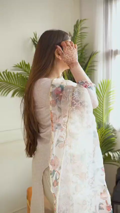 White Lily Elegance Designer Kurti Set